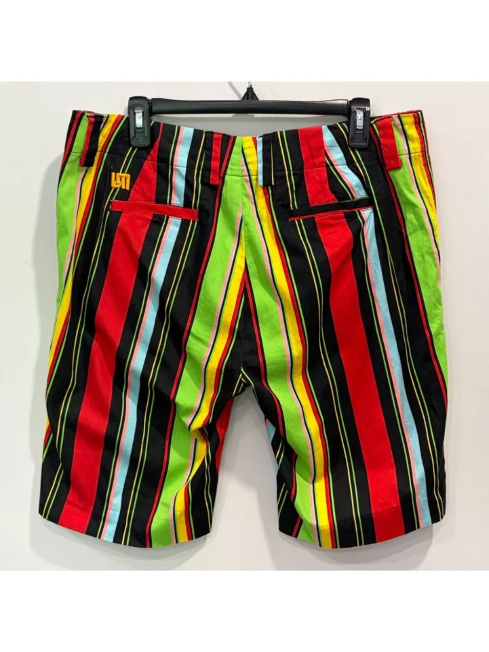 Loudmouth Golf Striped Shorts Womens Size 10 Colorful Bermuda Stretch